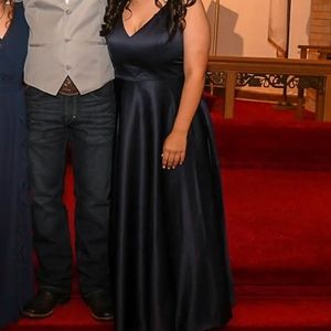 Navy blue Silk dress worn 1